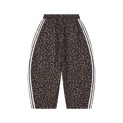 Unisex Leopard Barrel Leg Sweatpants