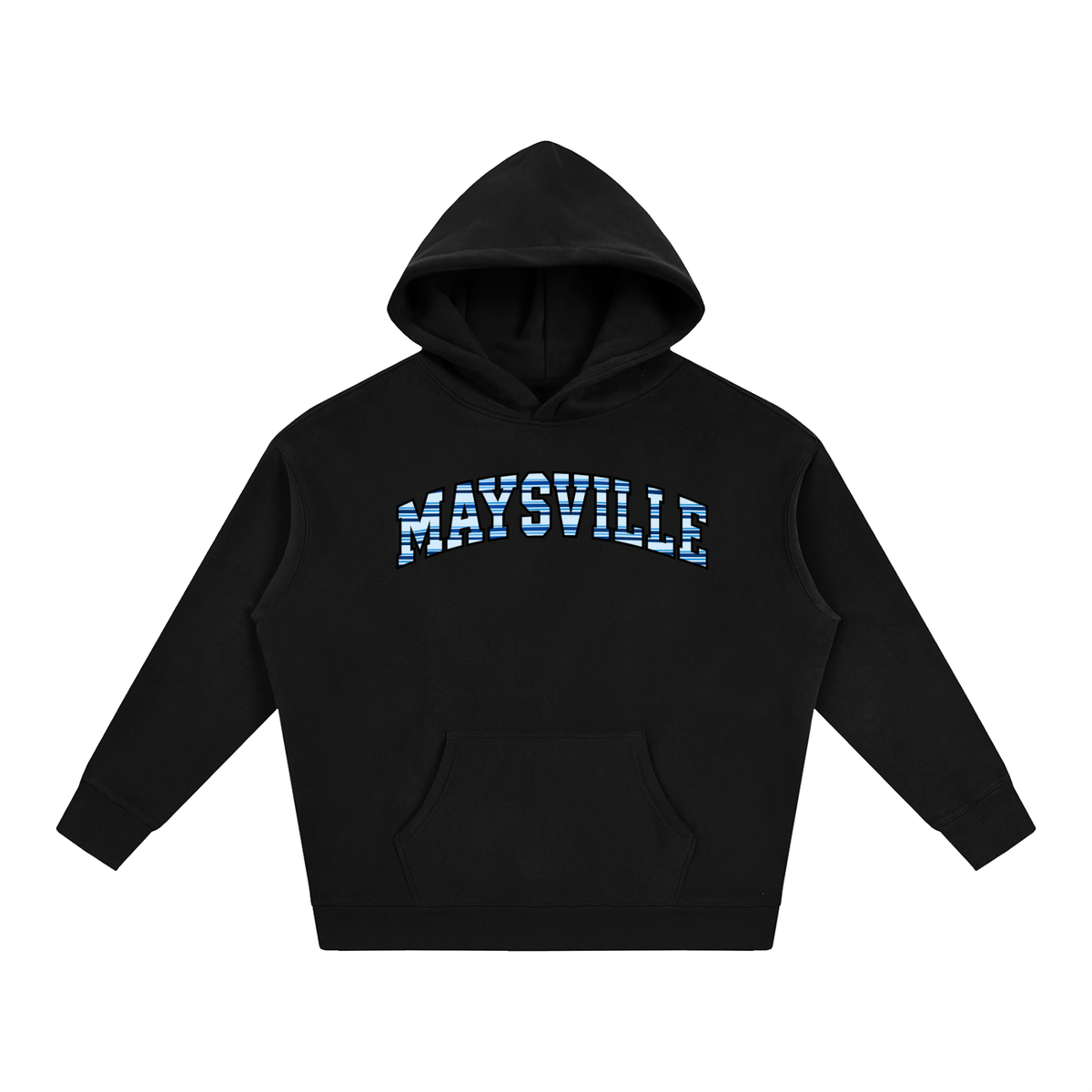 Striped Front Maysville Oversize Fleeced Hoodie
