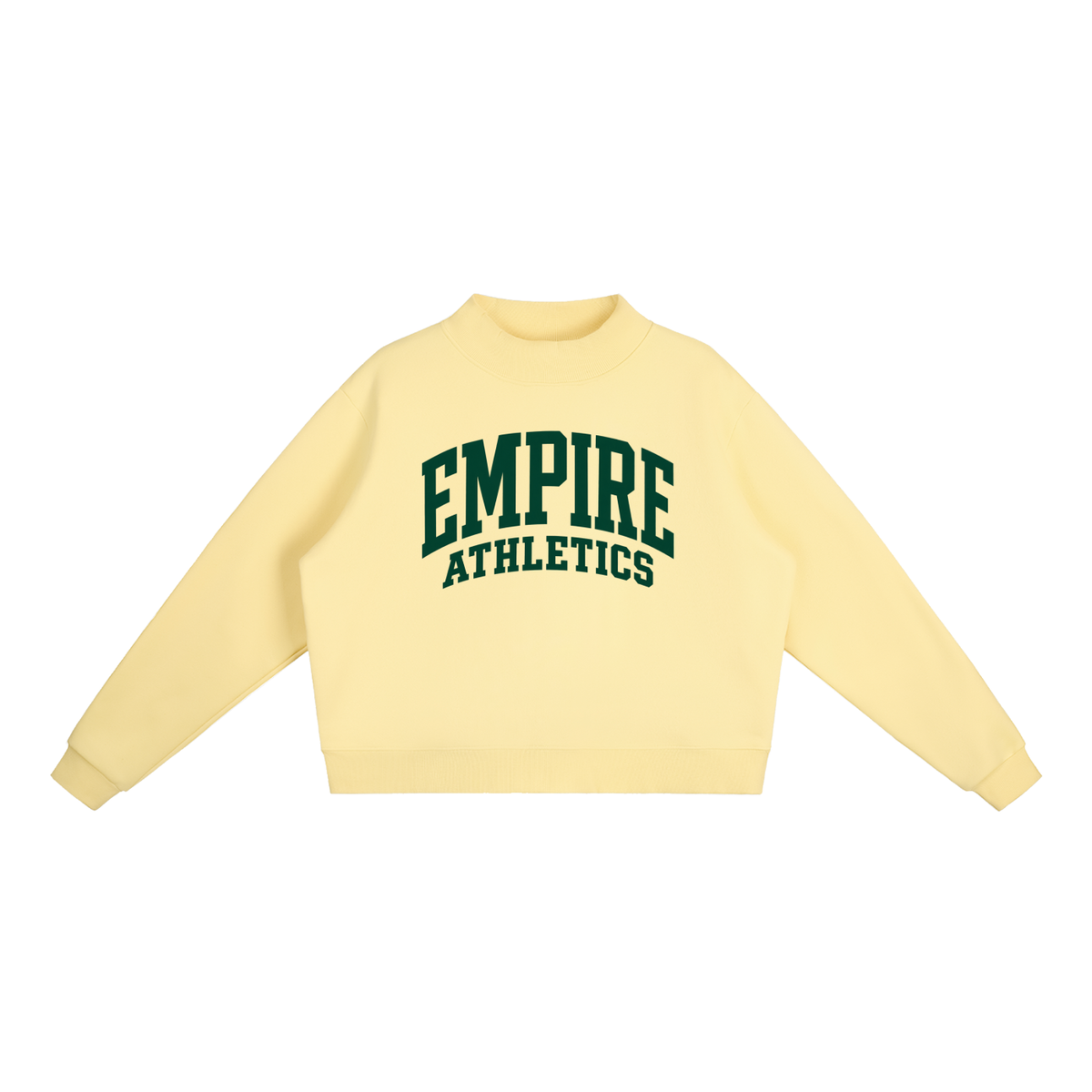 Basic 2 Empire Essential Fleece Mock-Neck Crew Sweatshirt (printed)
