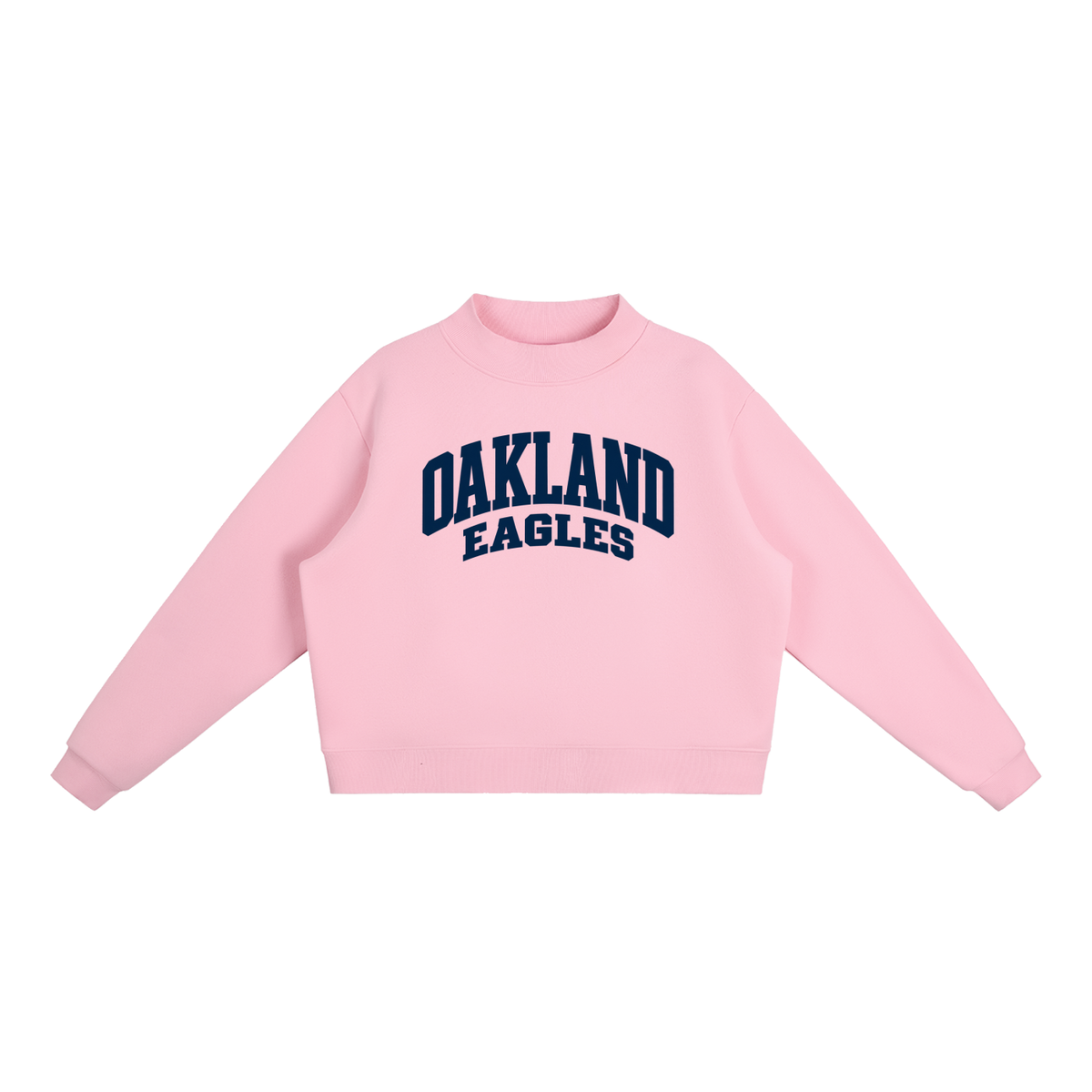 Basic 2 Oakland Middle Essential Fleece Mock-Neck Crew Sweatshirt (printed)