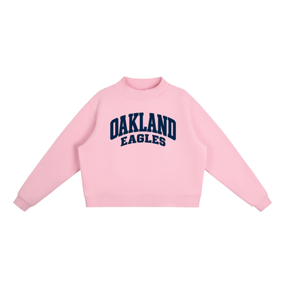 Basic 2 Oakland Middle Essential Fleece Mock-Neck Crew Sweatshirt (printed)