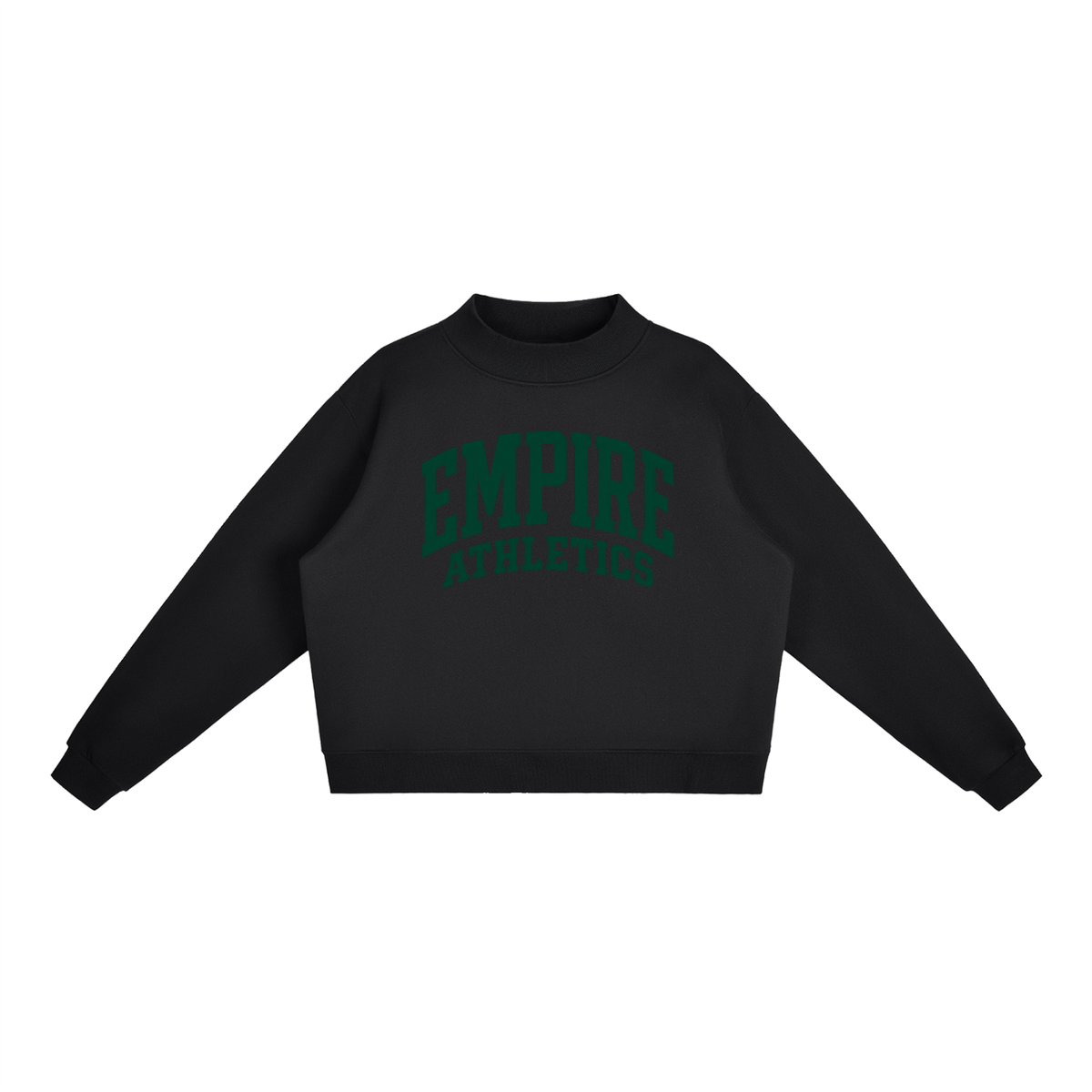 Basic 2 Empire Essential Fleece Mock-Neck Crew Sweatshirt (printed)