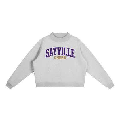Basic 1 Sayville Essential Fleece Mock-Neck Crew Sweatshirt (printed)