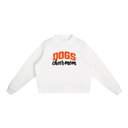 Cheer Mom Green Bulldogs Essential Fleece Mock-Neck Crew Sweatshirt (printed)