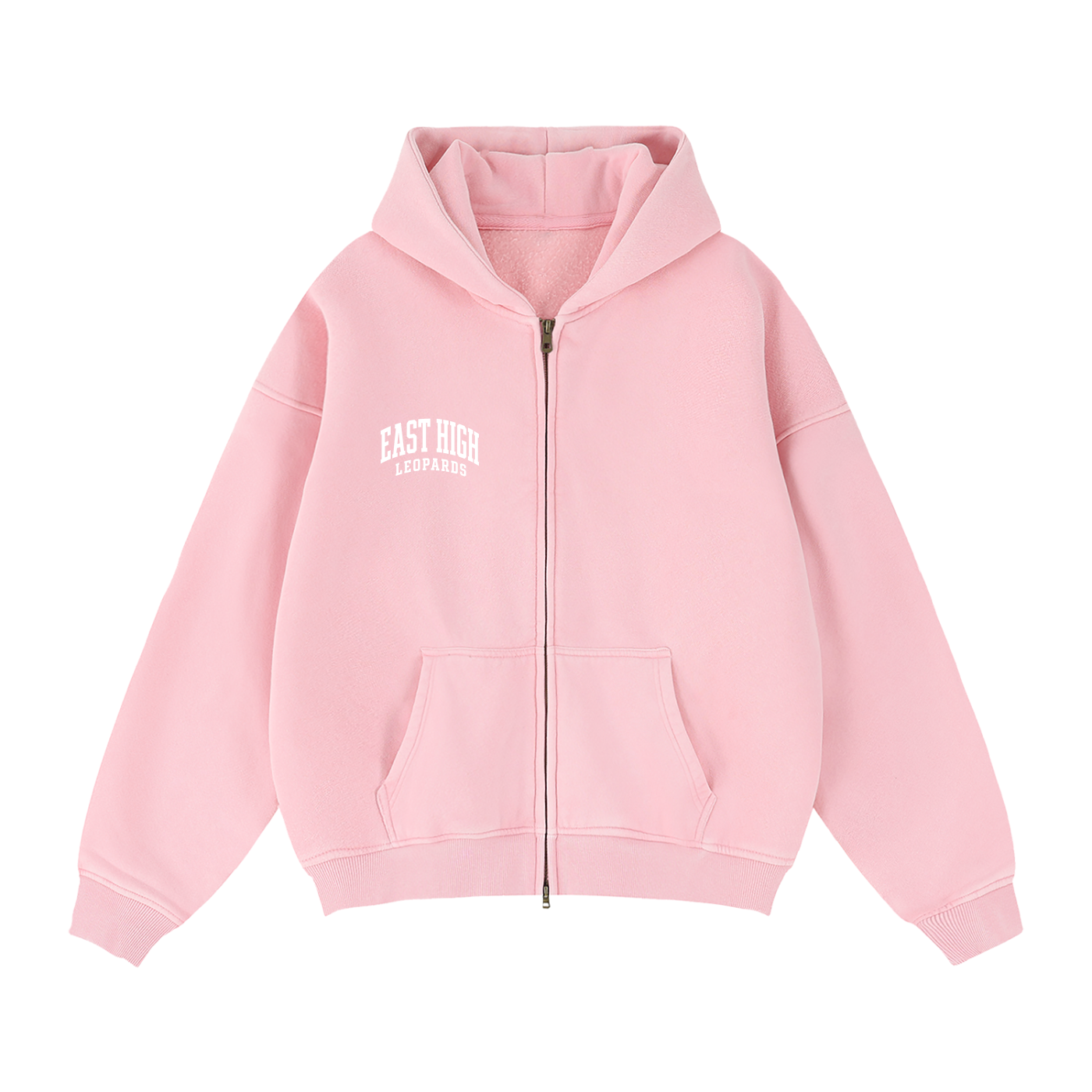 Zip-Through Boxy Fleece Hoodie
