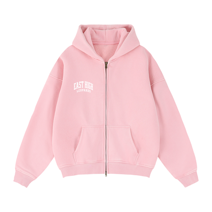Zip-Through Boxy Fleece Hoodie