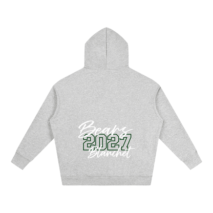 Cursive Front Blanchet Oversize Fleeced Hoodie