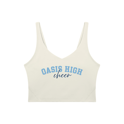 Cursive Oasis Women's V-Neck Yoga Sports Bra