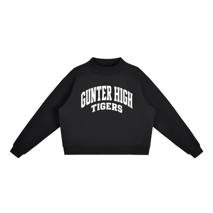 Basic 2 White Gunter Essential Fleece Mock-Neck Crew Sweatshirt