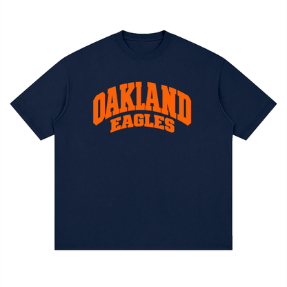 Basic 2 White Oakland Middle Oversized Drop Shoulder T-Shirt