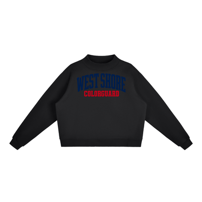 Basic 1 West Shore Essential Fleece Mock-Neck Crew Sweatshirt (printed)