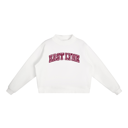 Gingham East Lyme Essential Fleece Mock-Neck Crew Sweatshirt (printed)