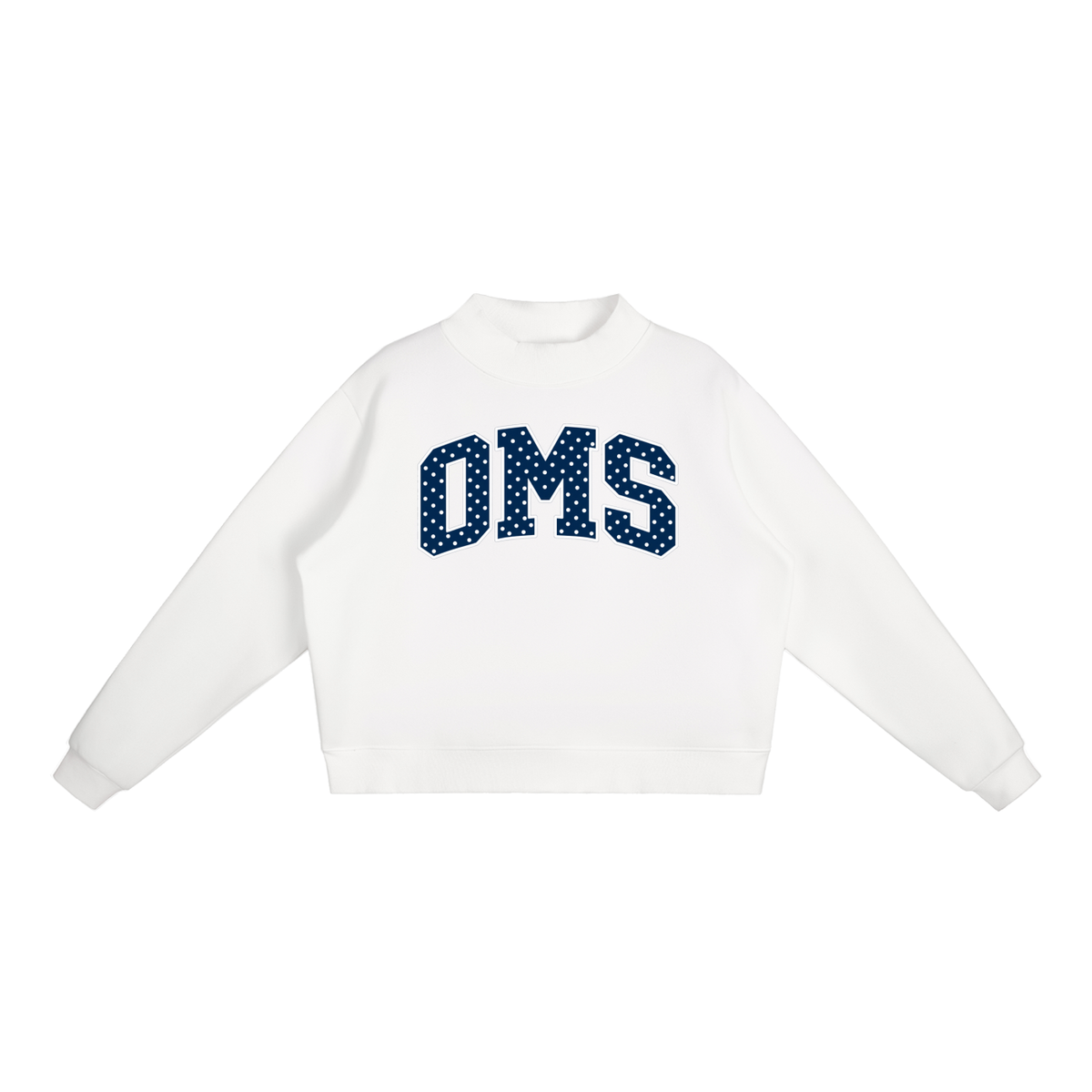 Polka Dot Oakland Middle Essential Fleece Mock-Neck Crew Sweatshirt (printed)