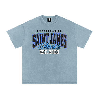 Vintage Saint James Snow Washed Oversized Cotton T-Shirt