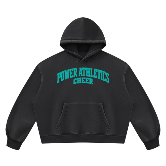 POWER ATHLETICS Unisex Vintage Wash Boxy Fleece Hoodie