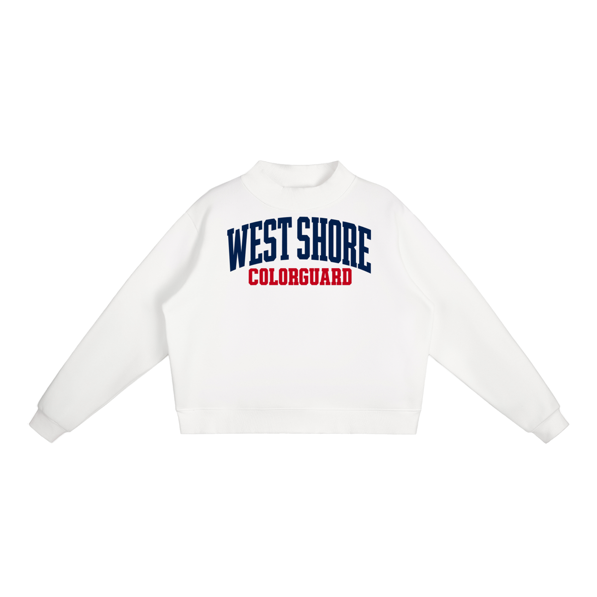 Basic 1 West Shore Essential Fleece Mock-Neck Crew Sweatshirt (printed)