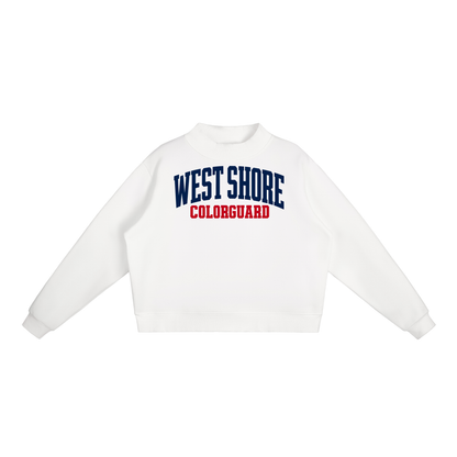 Basic 1 West Shore Essential Fleece Mock-Neck Crew Sweatshirt (printed)
