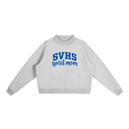 Cheer Mom Silver Valley Essential Fleece Mock-Neck Crew Sweatshirt (printed)