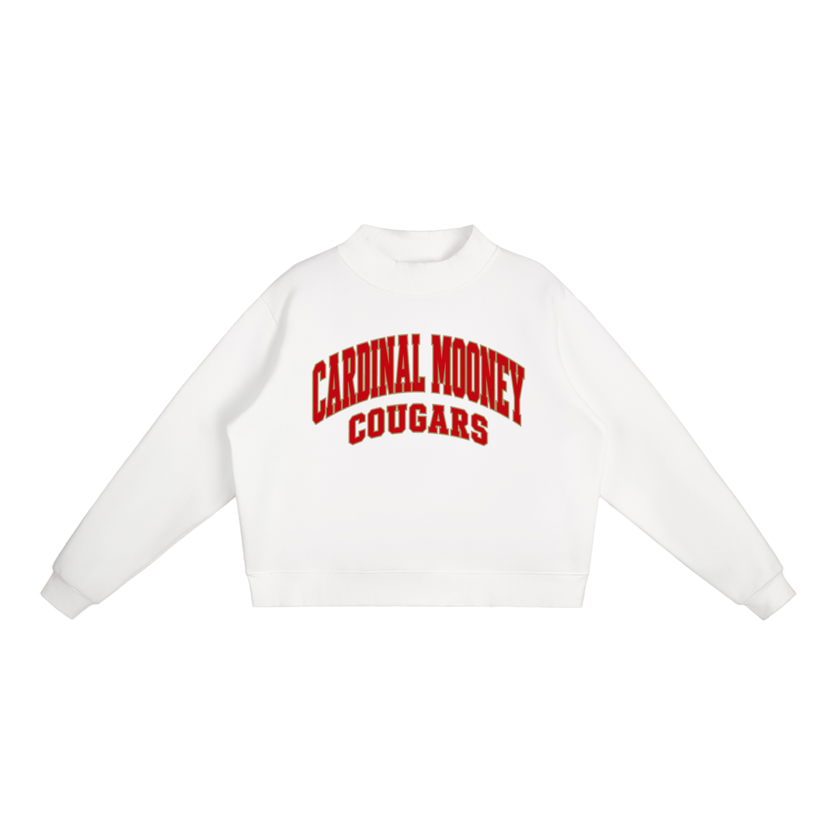 Basic 2 Cardinal Mooney Essential Fleece Mock-Neck Crew Sweatshirt