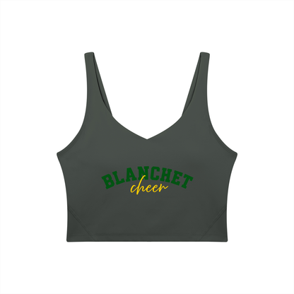 Cursive Blanchet Women's V-Neck Yoga Sports Bra