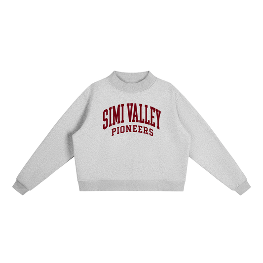 Basic 2 Simi Valley Essential Fleece Mock-Neck Crew Sweatshirt