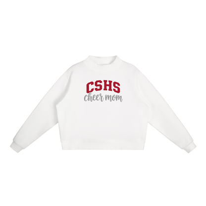 Cheer Mom Chatfield Essential Fleece Mock-Neck Crew Sweatshirt (printed)