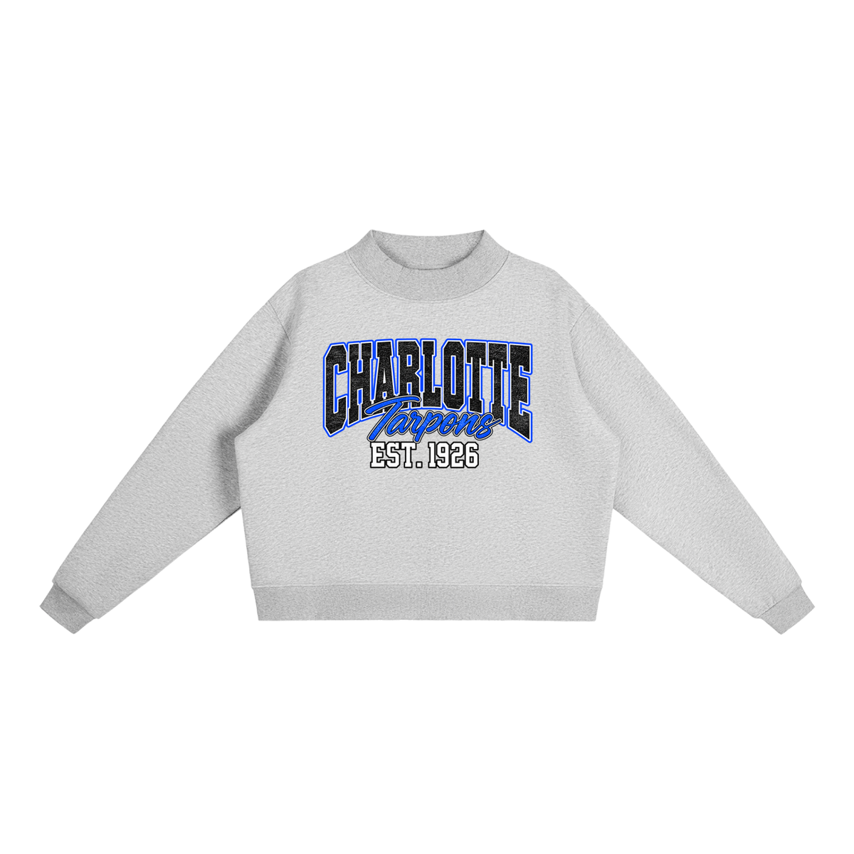 Essential Fleece Mock-Neck Crew Sweatshirt