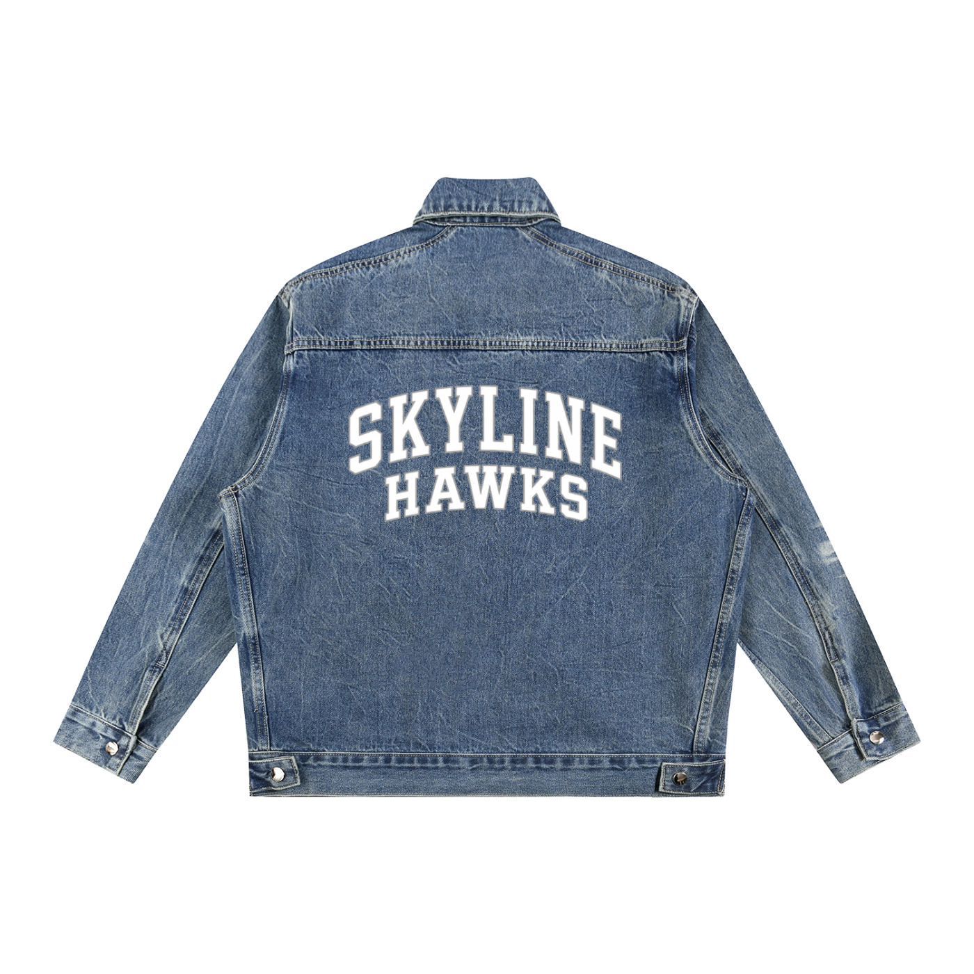 Vintage Wash Zip Up Denim Jacket
