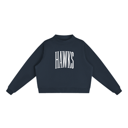 Essential Fleece Mock-Neck Crew Sweatshirt
