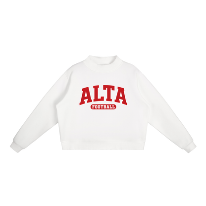 Essential Fleece Mock-Neck Crew Sweatshirt