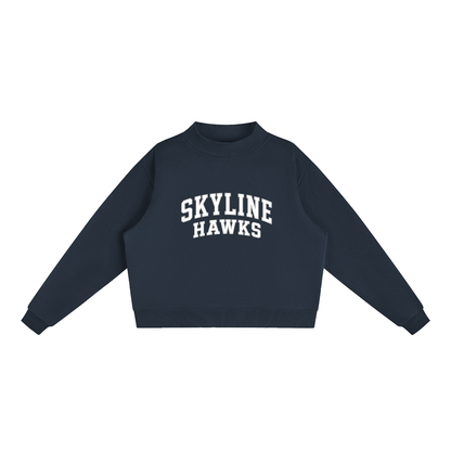 Essential Fleece Mock-Neck Crew Sweatshirt