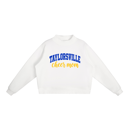 Cheer Mom Taylorsville Essential Fleece Mock-Neck Crew Sweatshirt