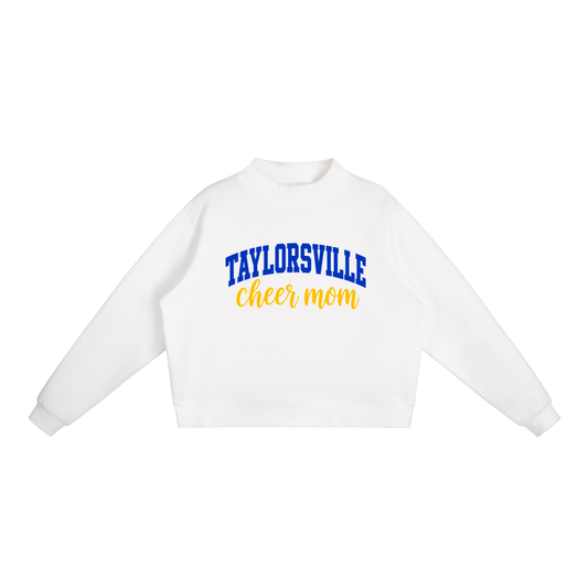 Cheer Mom Taylorsville Essential Fleece Mock-Neck Crew Sweatshirt