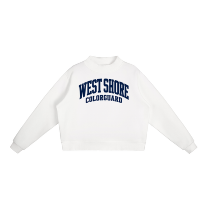 Basic 2 West Shore Essential Fleece Mock-Neck Crew Sweatshirt (printed)