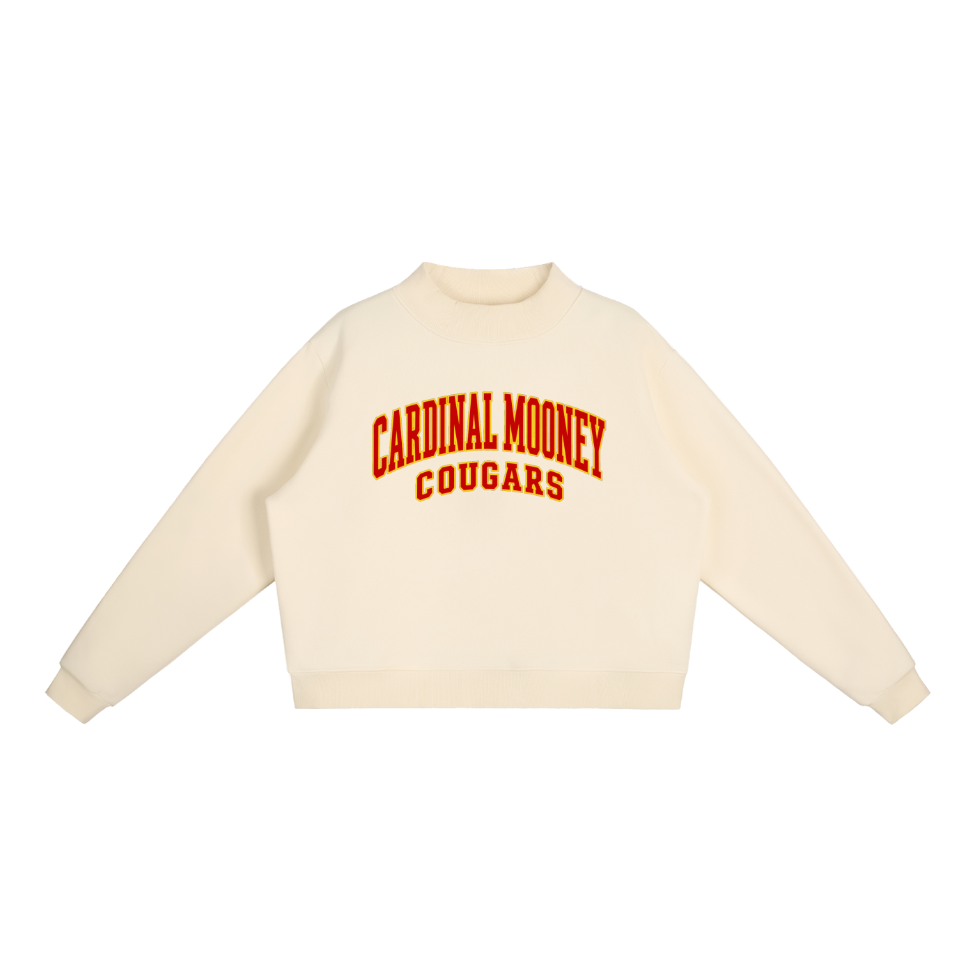 Basic 2 Cardinal Mooney Essential Fleece Mock-Neck Crew Sweatshirt