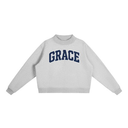 Essential Fleece Mock-Neck Crew Sweatshirt