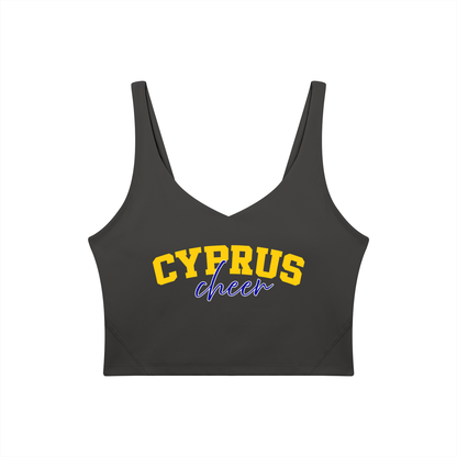 Cursive Cyprus Women's V-Neck Yoga Sports Bra