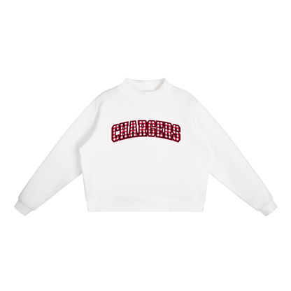 Gingham Chatfield Essential Fleece Mock-Neck Crew Sweatshirt (printed)