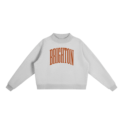 Essential Fleece Mock-Neck Crew Sweatshirt