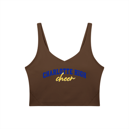 Cursive Charlotte Women's V-Neck Yoga Sports Bra