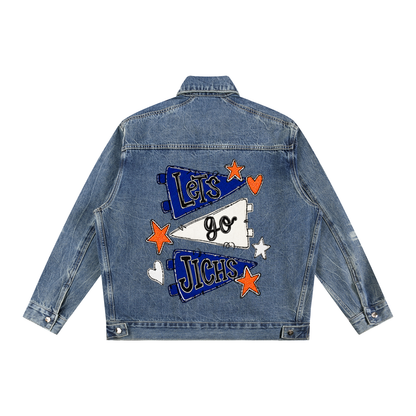 Lets Go James Island Vintage Wash Zip Up Denim Jacket