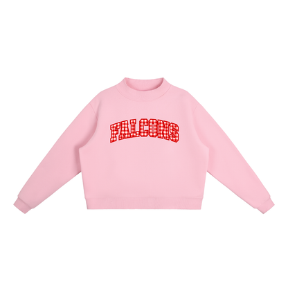 Gingham Fitch Essential Fleece Mock-Neck Crew Sweatshirt (printed)