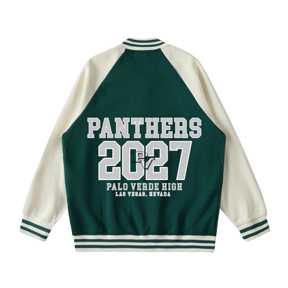 Two Tone Raglan Sleeve Varsity Jacket