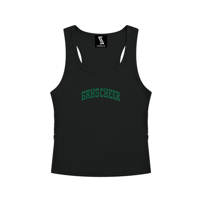 Polka Dot Green River Women’s Ruched Tank Top