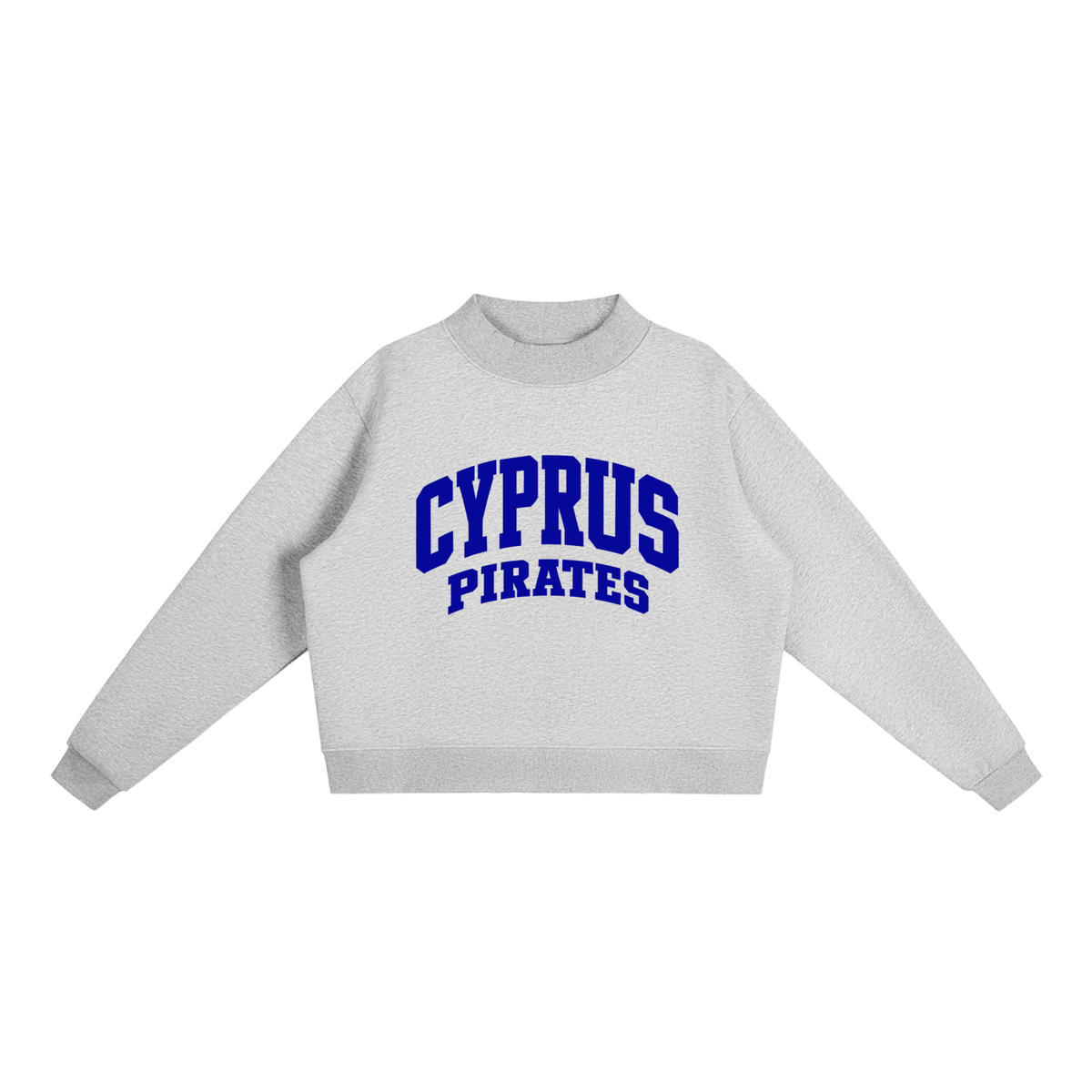 Basic 2 Cyprus Essential Fleece Mock-Neck Crew Sweatshirt