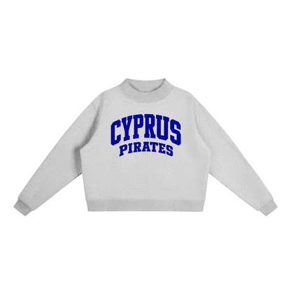 Basic 2 Cyprus Essential Fleece Mock-Neck Crew Sweatshirt
