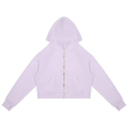 Cropped Zip-Through Hoodie