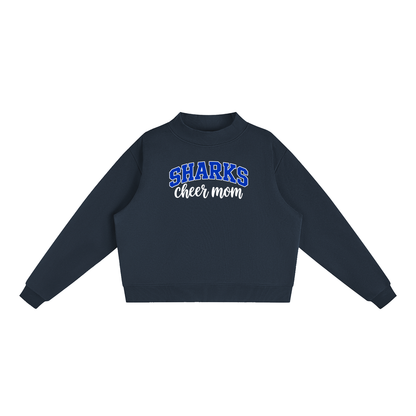 Cheer Mom Saint James Essential Fleece Mock-Neck Crew Sweatshirt (printed)