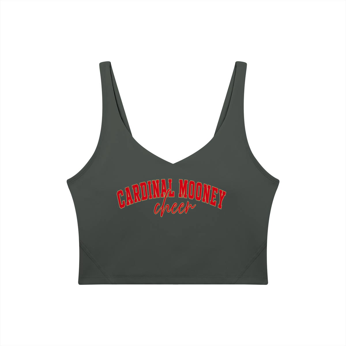 Cursive Cardinal Mooney Women's V-Neck Yoga Sports Bra