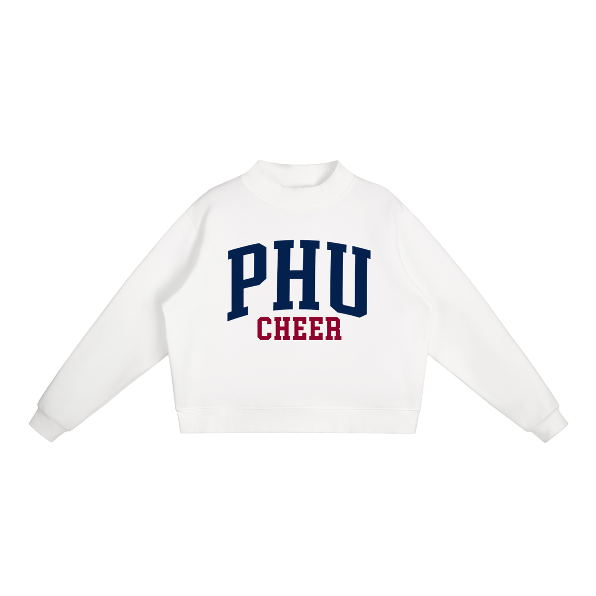 Basic 1 Palm Harbor Essential Fleece Mock-Neck Crew Sweatshirt (printed)